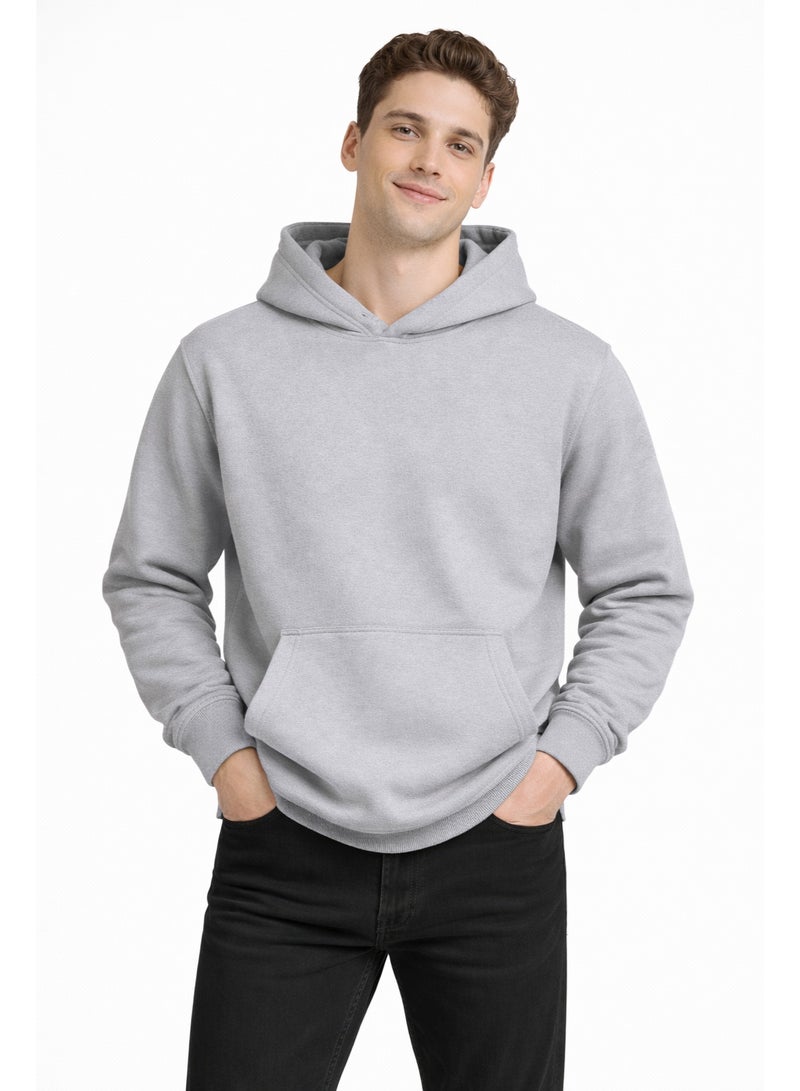 Premium Apparel Grey Regular-Fit Hoodie for Men & Women – Unisex Pullover Sweatshirt, Casual Streetwear - Image 1